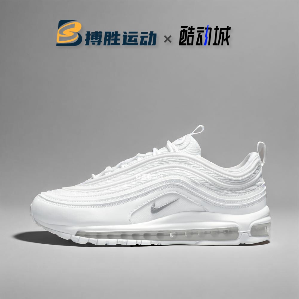 耐克男Air Max 97 白色复古气垫子弹头休闲运动跑步鞋 921826-101