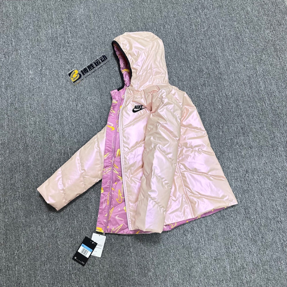Nike儿童保暖连帽双面穿羽绒服