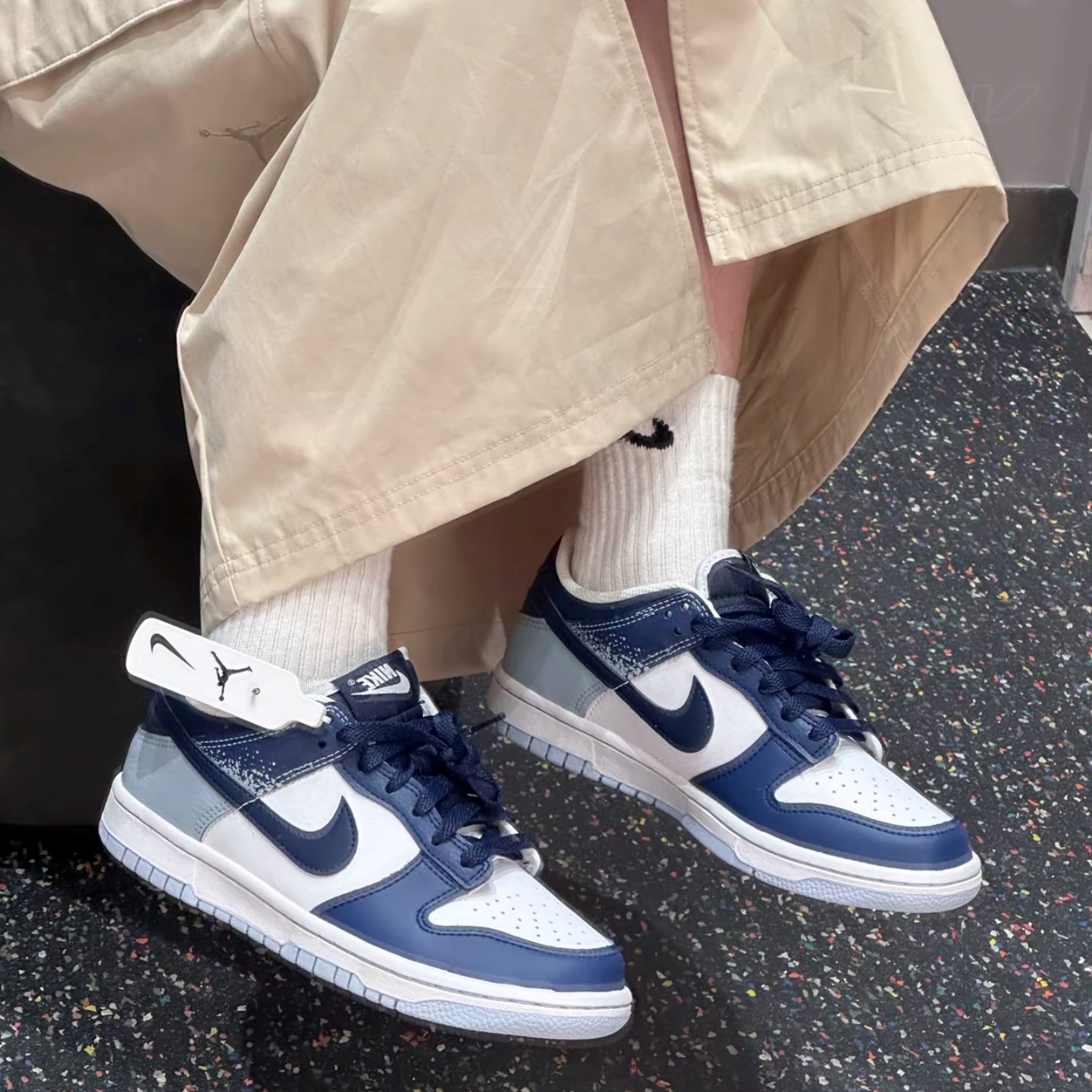 NIKE DUNK LOW耐克女款白蓝低帮时尚舒适防滑耐磨板鞋 IB7687-100,运动鞋new,板鞋,淘宝优惠券,粉丝福利购,淘宝优惠卷