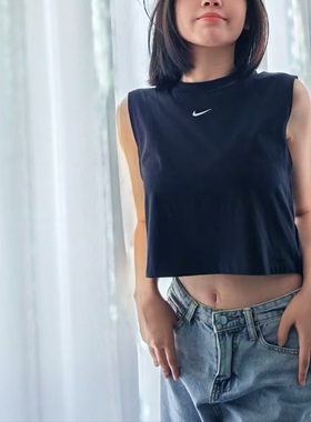 【断码捡漏】耐克女夏季时尚百搭全棉短款无袖T恤背心 AR3204-010