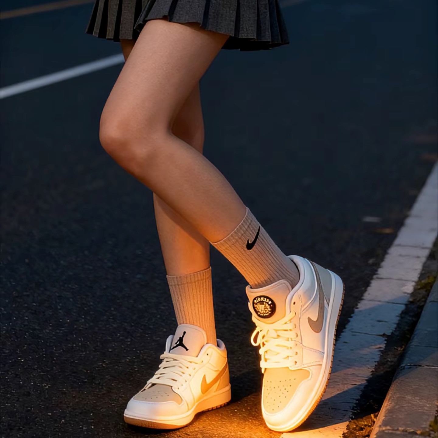 AIR JORDAN 1 耐克AJ1东单白棕低帮复古休闲运动板鞋 IB8855-121