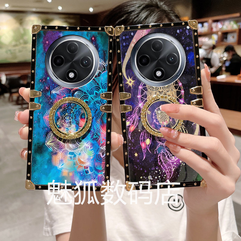 新款星空风铃适用于OPPOA3pro方形手机壳A3pro全包四角加厚防摔A3pro带支架耐脏A3pro保护套