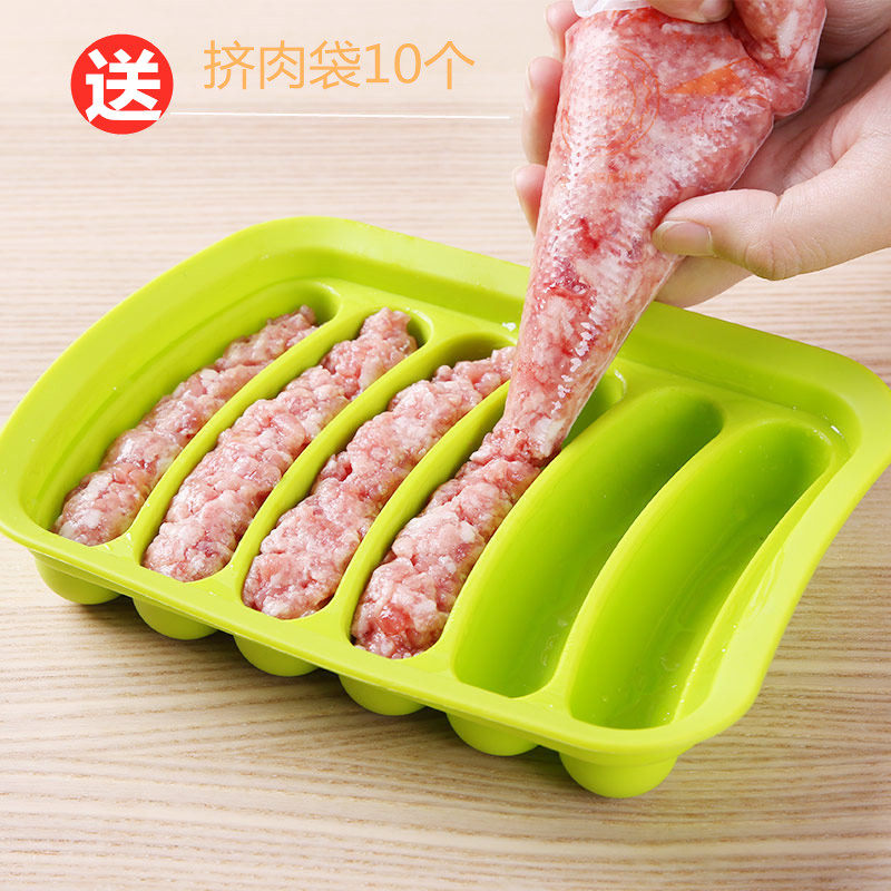 宝宝香肠模具家用儿童辅食DIY自制肉肠硅胶热狗模具蒸火腿肠磨具