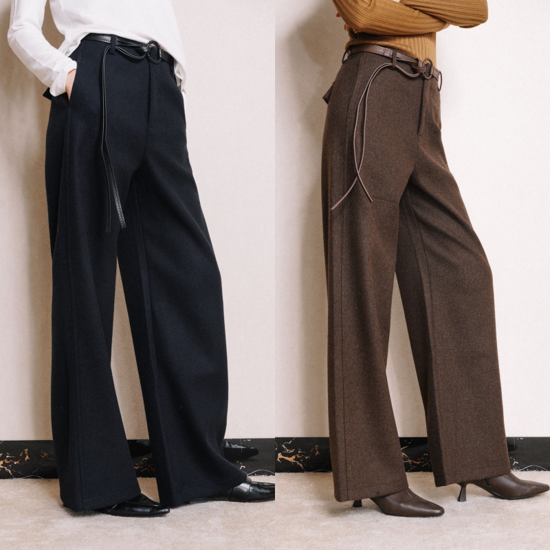 chris小倩羊毛加厚直筒阔腿西裤