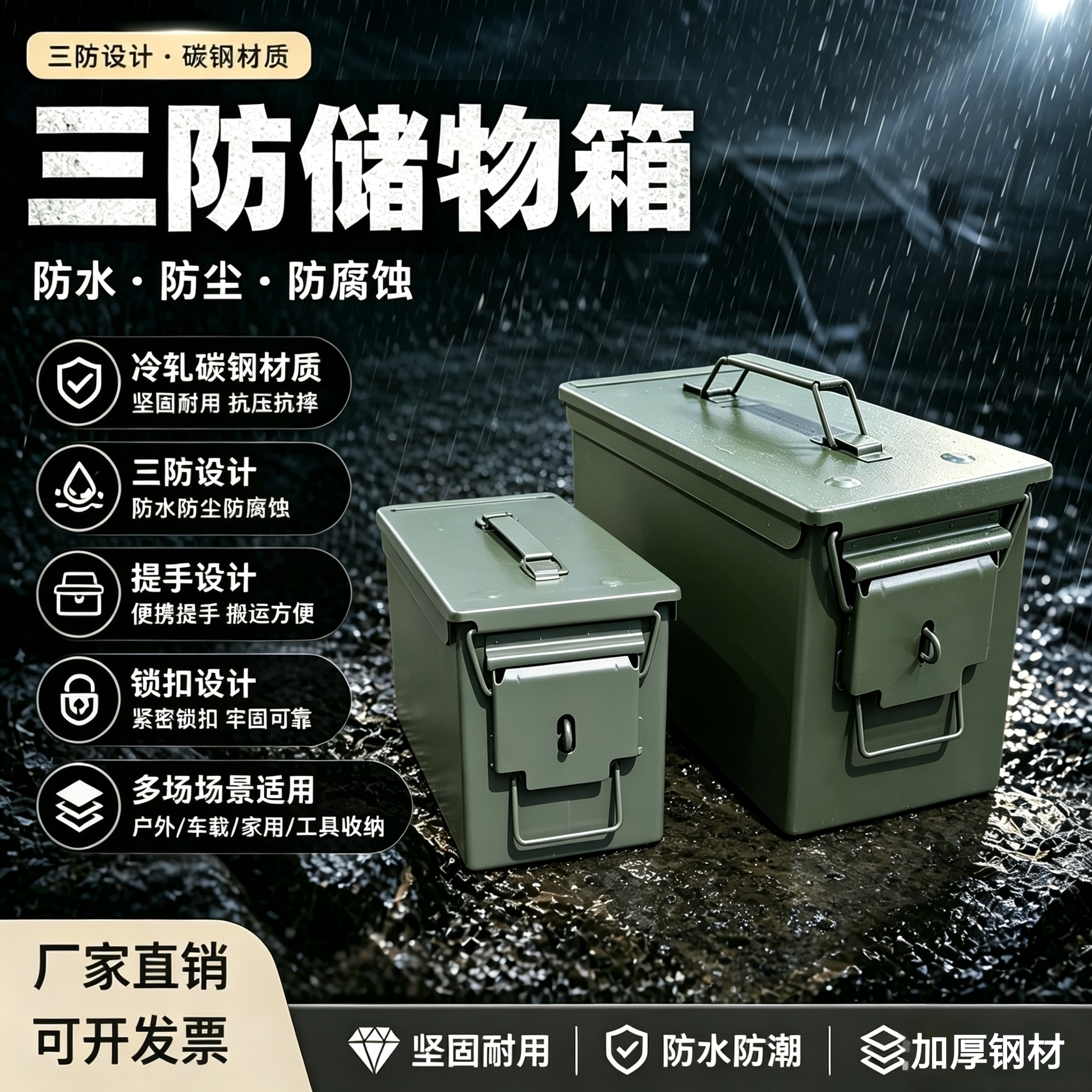 防爆箱三防铁箱航模锂电池存放防水密封工具收纳箱模型收纳存储箱