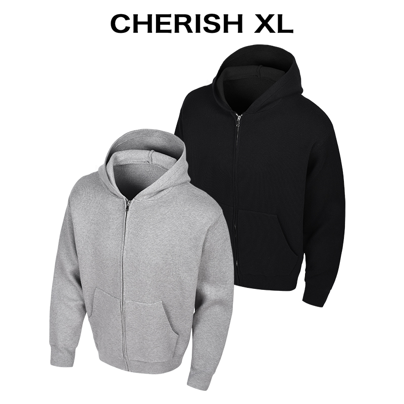 CRXL【重磅1000G】四级抗起球/卫衣款拉链保暖连帽毛衣针织男款