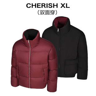 CRXL「双面穿」高充绒量立领面包羽绒服男款/90白鸭绒/防风保暖