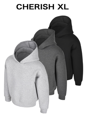 CRXL【正品科技感太空棉】重磅900G/硬挺抗皱/短款保暖连帽卫衣男