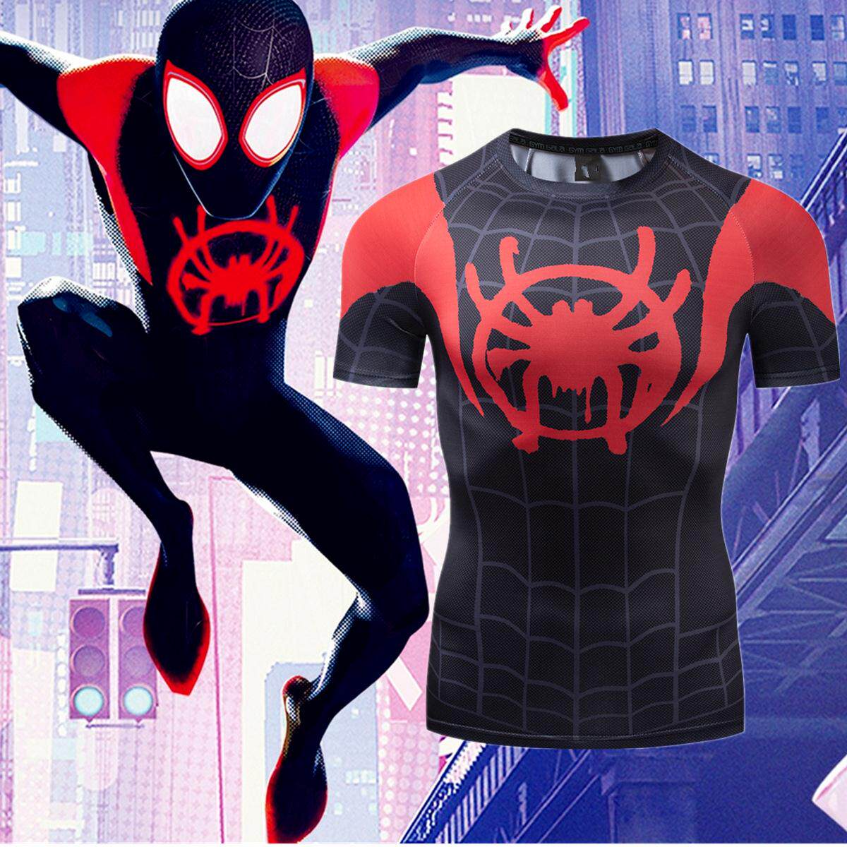 Parallel universe Spider-Man Same item clothes T-shirt Man Wai film periphery Cosplay clothing Quick drying Tight fitting Short sleevedin the Play mode/Anime/Periphery/cos/Board games ,  Cosplay Apparel/Props/Service ,  Cosplay Men  category - from Buy2taobao.com to provide professional Taobao agent buy service