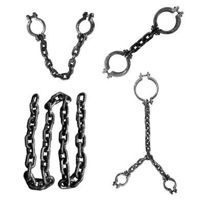 万圣节塑料脚镣手铐脚链枷锁密室逃脱派对影视剧囚犯服饰仿真92