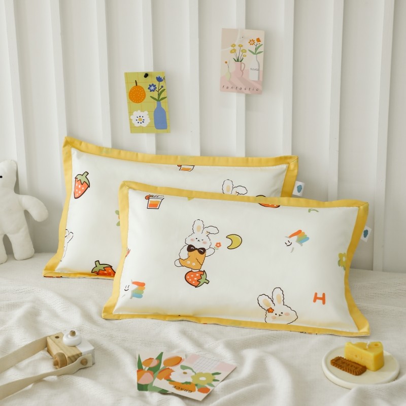 儿童枕头套拼边卡通纯棉A类长绒棉60支儿童乳胶枕头套30*50幼儿园,床上用品,枕套,淘宝优惠券,粉丝福利购,淘宝优惠卷