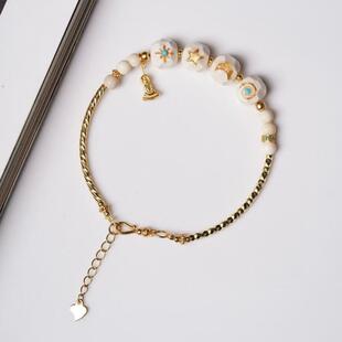 天然猛犸牙手串搭配日月星辰手链女高级感气质简约流行款手环手饰