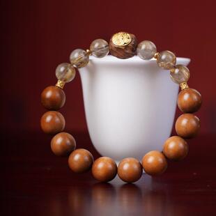 正宗天然印度老山檀香木1.2文玩佛珠搭配扎基拉姆手串手链原创