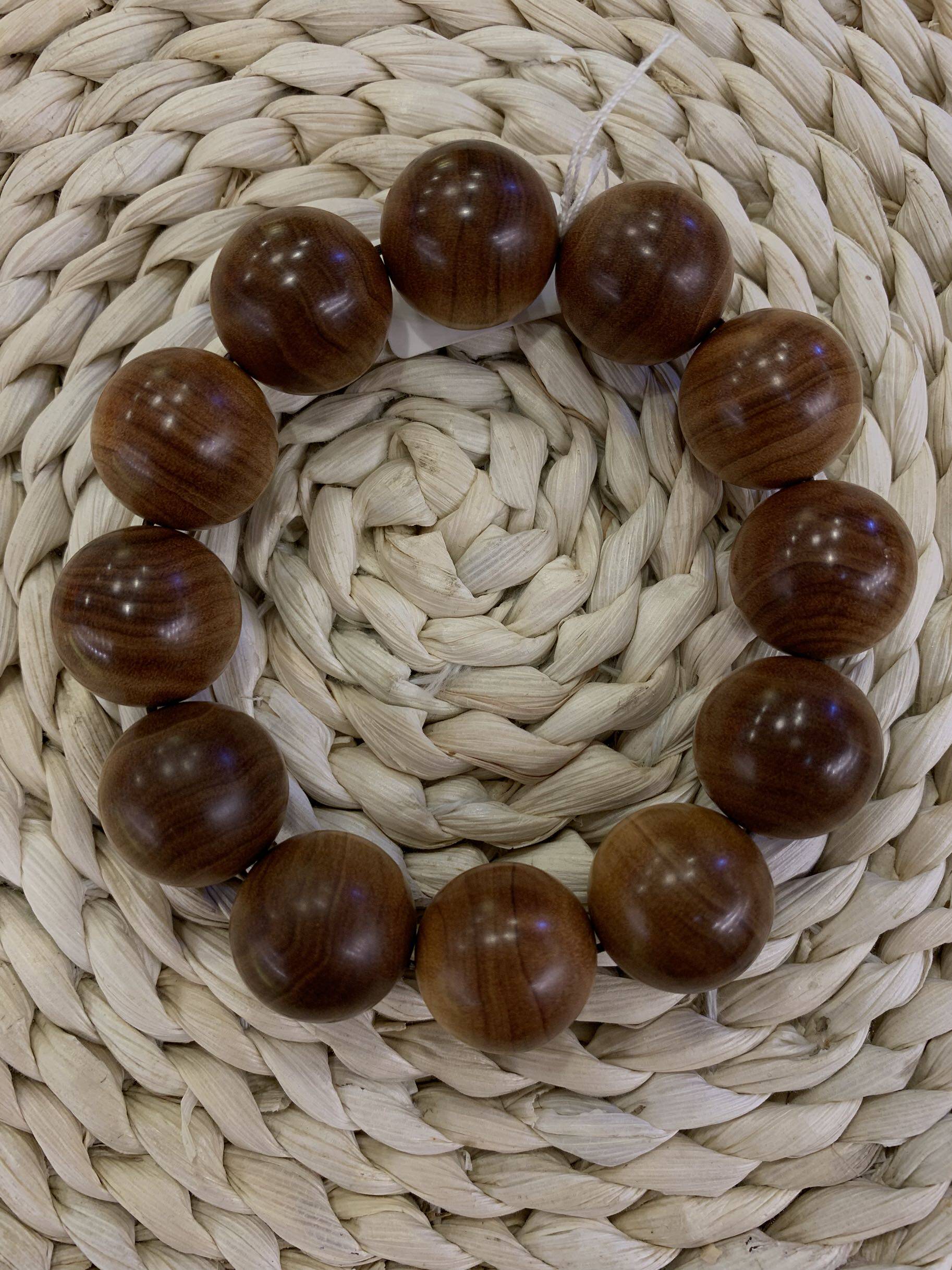 正宗印度老山檀香黑肉沉水2.0老料高油横纹虎皮纹男单圈佛珠手串