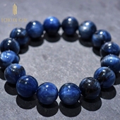 盖亚回声 天然7A级黑碧玺猫眼蓝晶石圆珠 猫眼蓝晶石手链手串