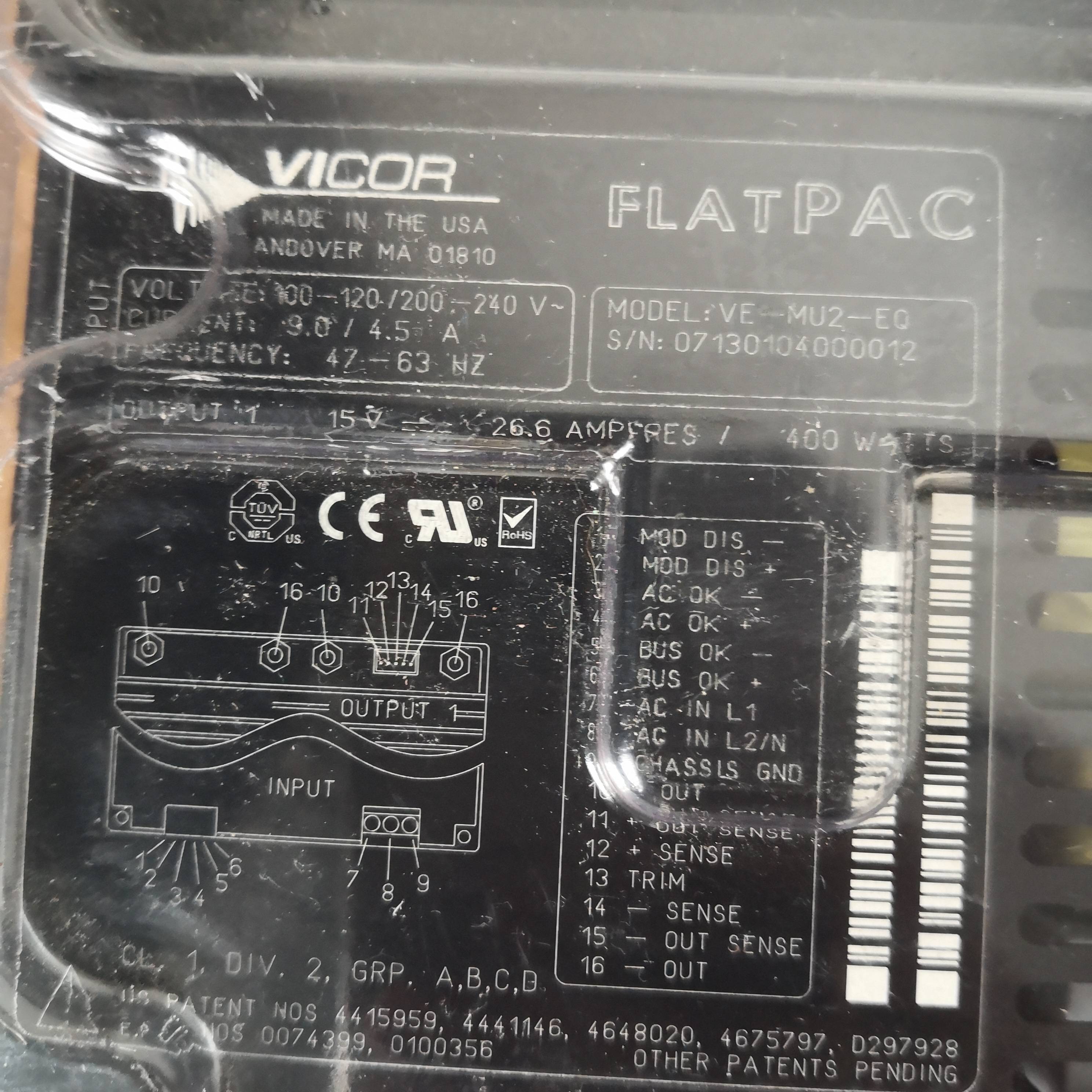 VICOR FLATPAC VE-MU2-EQ 电源 15V议价 维修！！！
