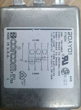 TE泰科corcom三相四线滤波器20AYO1 F7694抗议价也可维修