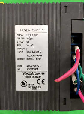 横河PLC电源模块F3PU20-ON，实物拍摄。品，外观议价也可维修