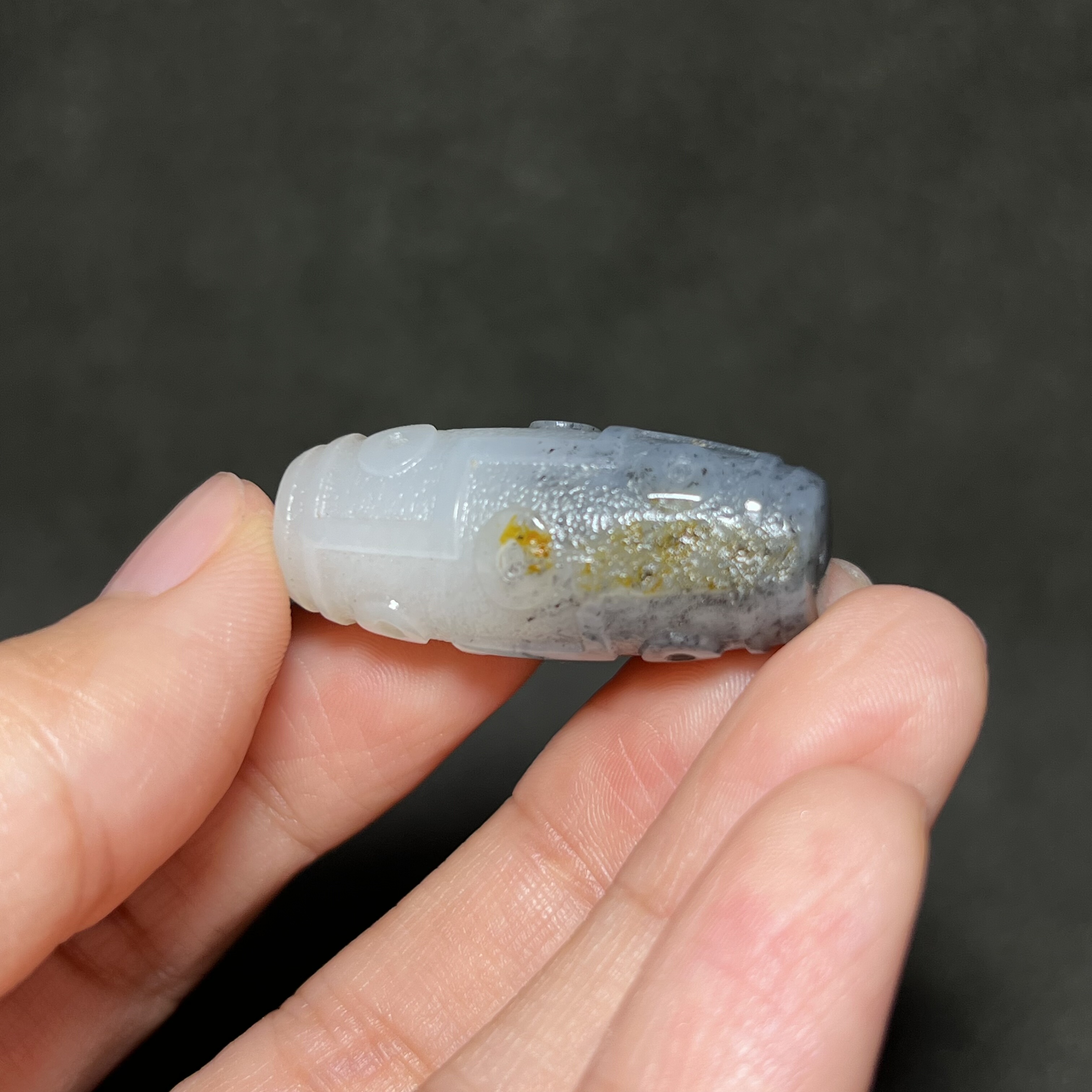 新疆和田玉青花籽料天珠吊坠苏工精品男女款玉器挂件玉佩天珠