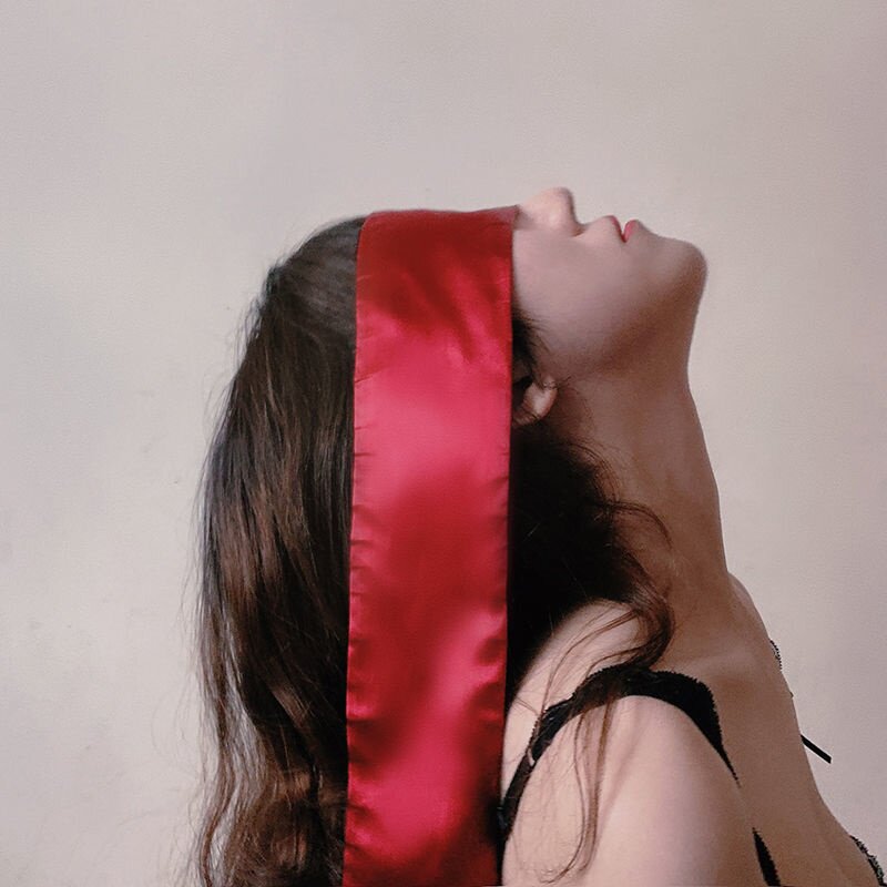 趁夜出逃  丝绸缎面双色可翻面趣味捆绑眼罩绑手遮光配饰