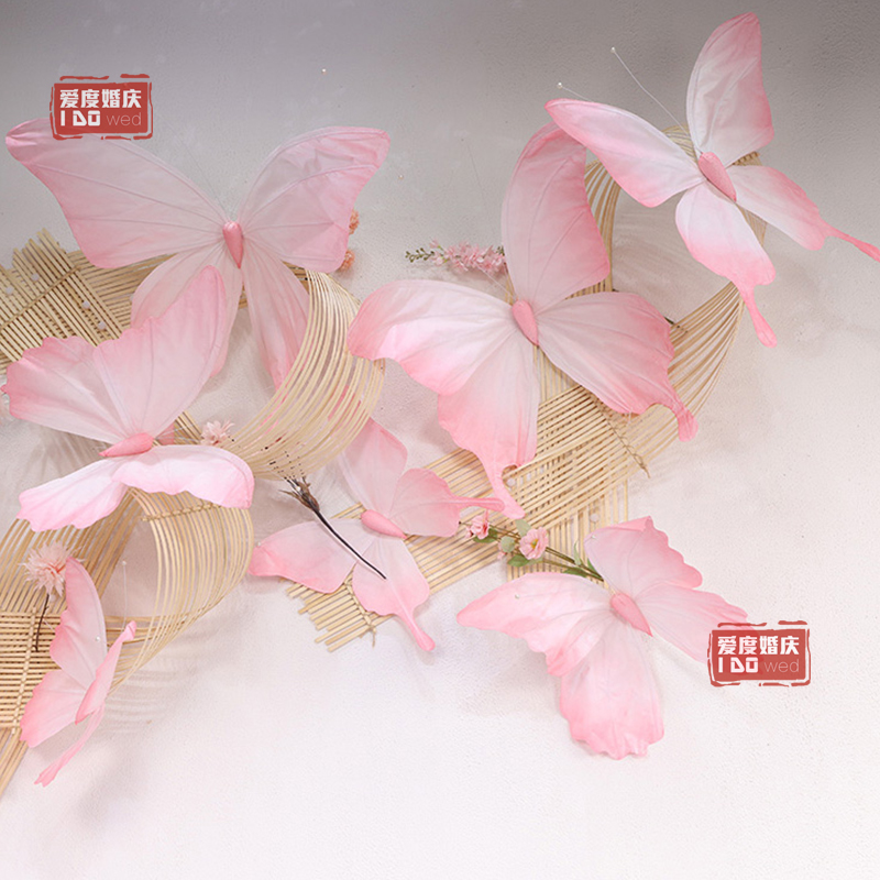 婚庆仿真纸艺立体蝴蝶花艺