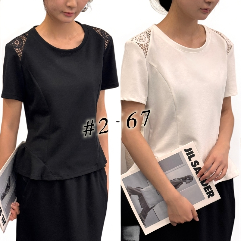夏季新款设计感荷叶边百搭显瘦短袖T恤女ZT2667