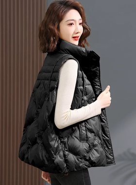 短款厚款春秋冬季无袖拉链女外穿轻薄女士马甲C22080