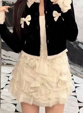 拉拉家2025冬季新款层叠欧根纱洛可可半裙短裙女GFC250130