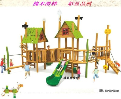 幼儿园大型户外非标槐木滑梯组合