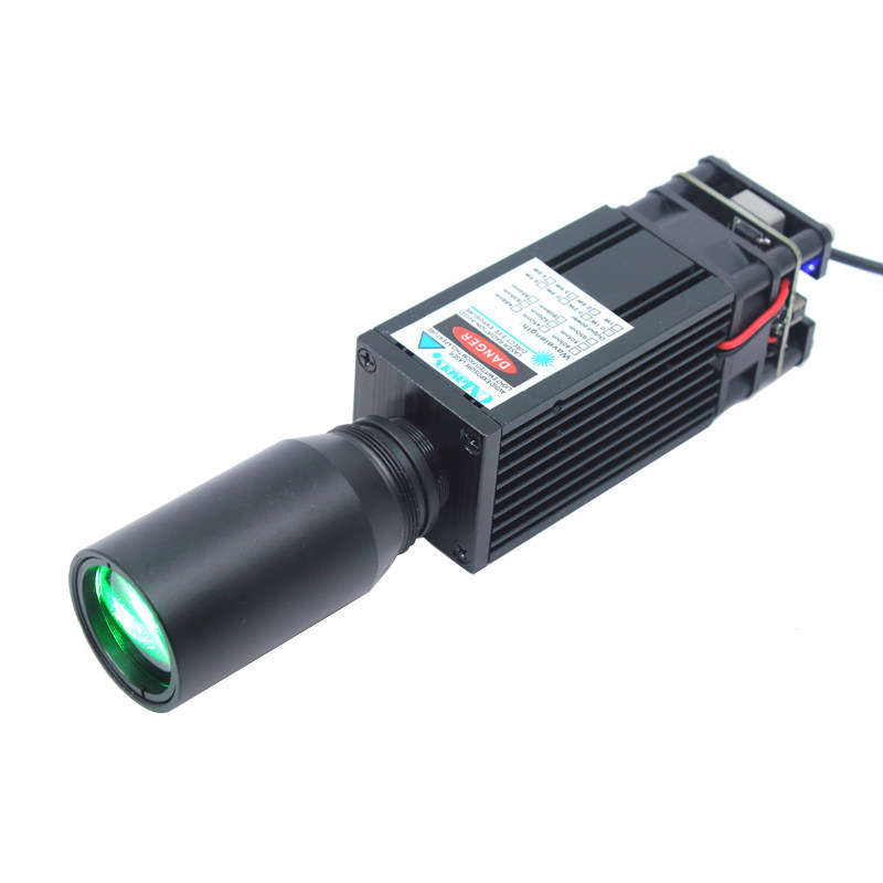 520NM 3W 고출력 녹색 레이저 모듈 두꺼운 빔 랜드마크 PWM 레이저 광 조류 격퇴 레이저 12V