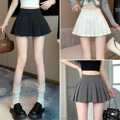 黑色西装百褶裙半身裙女