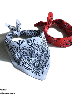 白色红色系列双面染印面罩大方巾户外CF和平精英吃鸡作战野营