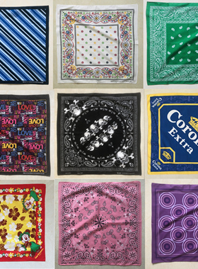 百搭小方巾55cm棉质丝巾复古着孤品绝版花色多用途手帕个性头巾