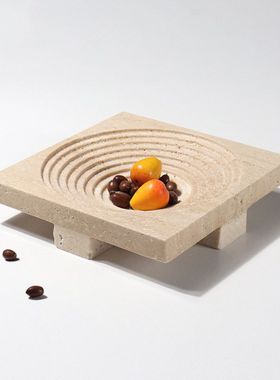 黄洞石果盘摆件创意家居客厅茶几