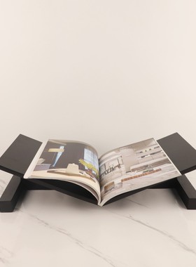 现简约实木书架杂志架桌面摆件客厅卧室书房酒店软装家居装饰品