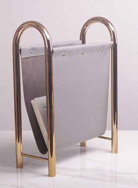 居家桌面置物收纳书报皮革轻奢