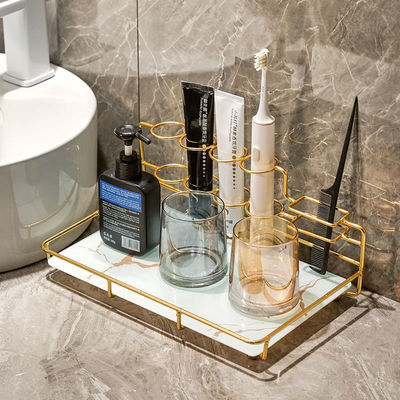 轻奢电动牙刷置物架牙杯牙缸漱口杯刷牙杯浴室台面收纳架子卫生间