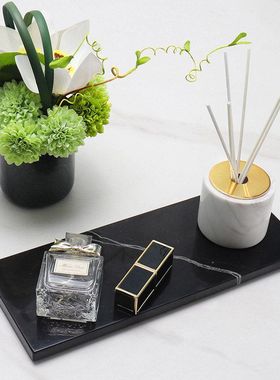 大理石长方形收纳托盘卫浴首饰