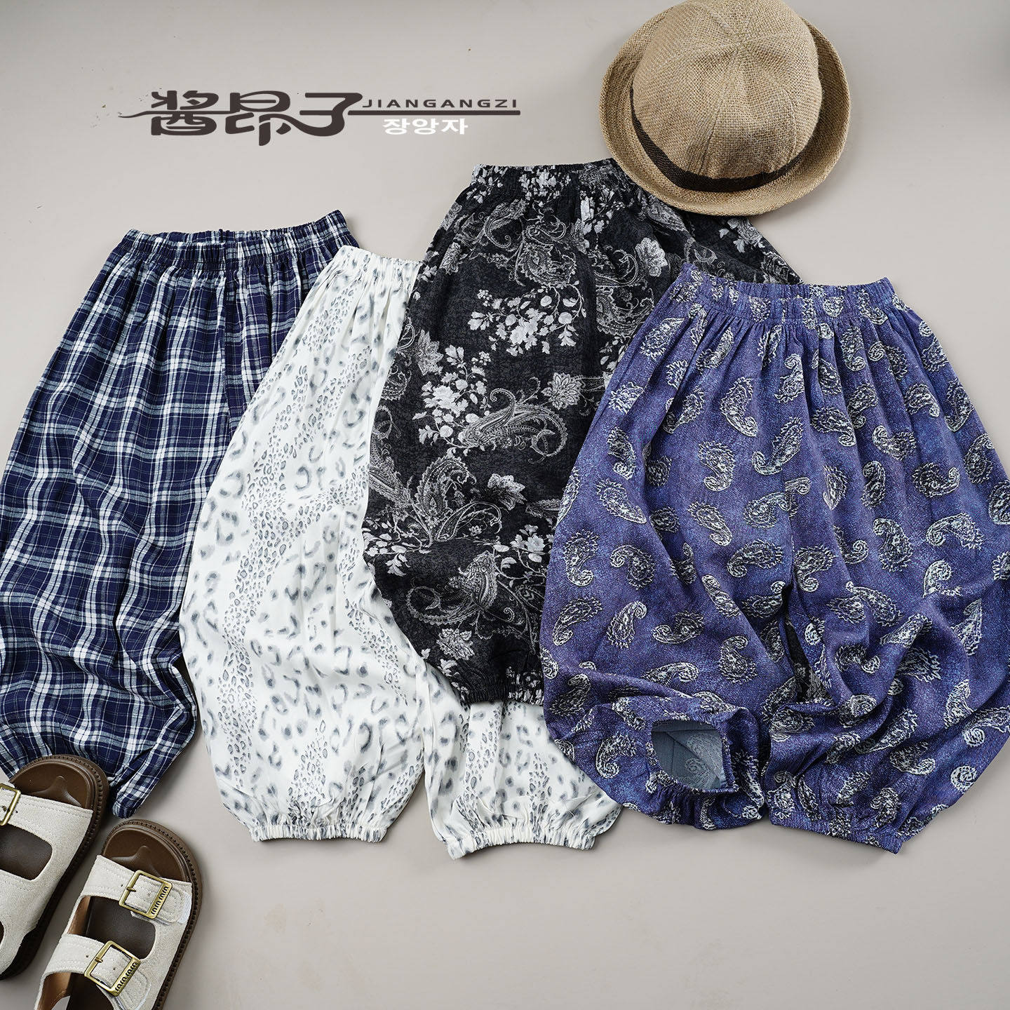 定制款~夏儿童高品质人造棉长裤灯笼裤 男女童薄款棉绸宽松防蚊裤