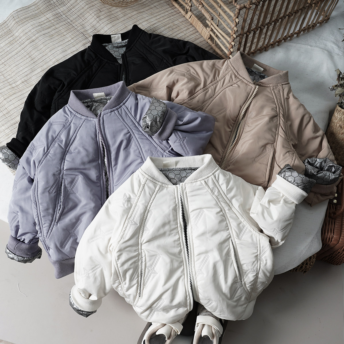 森系小童宝宝夹棉保暖洋气棉服 冬款男女童拼接石墨烯棉衣外套,童装/婴儿装/亲子装,棉袄/棉服,淘宝优惠券,粉丝福利购,淘宝优惠卷