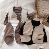 儿童休闲百搭纯色外搭马甲 男童宝宝棉坎肩马夹 福利款 春新品