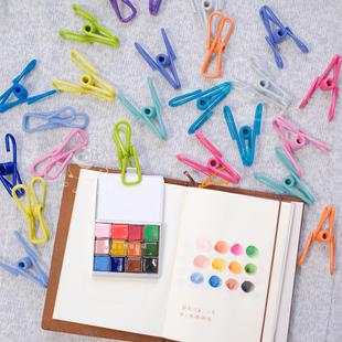 【小熊猫胖哒】水彩颜料盒夹子 手帐夹 金属写生夹 收纳夹 晾衣夹