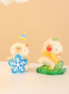 喵星气象馆猫咪盲盒桌面摆件