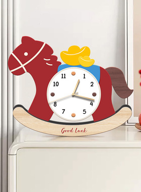 马上有钱招财时钟摆件乔迁送礼
