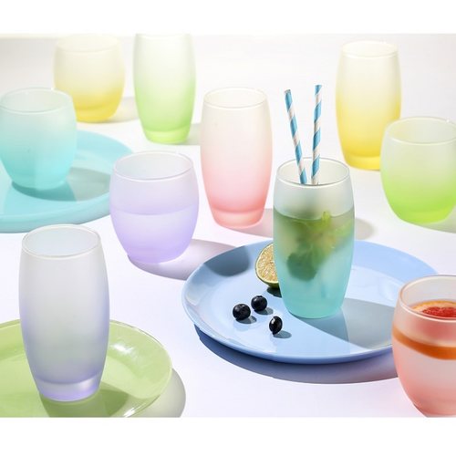 乐美雅网红ins风渐变磨砂玻璃杯