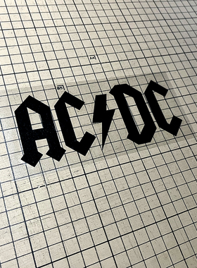 AC/DC乐队摇滚巨头标志镂空汽车贴纸反光后窗油箱盖改装拉花车贴
