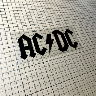 AC/DC乐队摇滚巨头标志镂空汽车贴纸反光后窗油箱盖改装拉花车贴