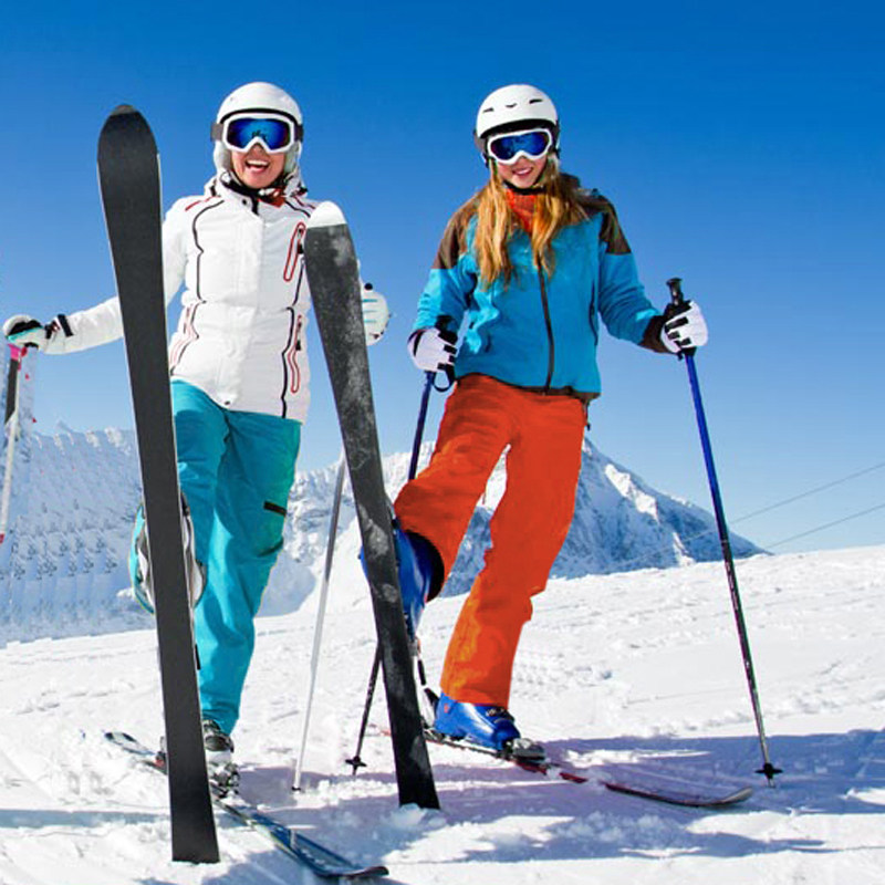 出口北欧专业户外女冬季防风防水防雪加棉高级背带可拆滑雪裤