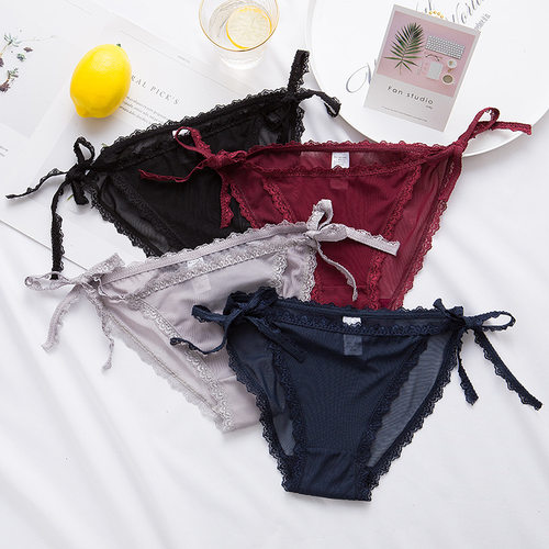 4条网纱内裤女蕾丝内裤Lace sexy triangle pants, underwear