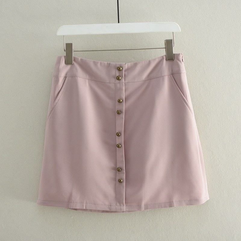 J494排扣A字半身裙女夏韓版新款 百搭時尚顯瘦高腰氣質感包臀短裙在類目 女裝/女士精品, 半身裙中 - 來自Buy2taobao.com提供專業的淘寶代購服務